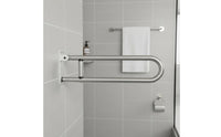 Aluminum Alloy Flip up Toilet Grab Bar Space Saving Foldable Toilet Grab Bar Non-Slip Grip for Post-Surgery Patients Women