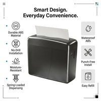 Dining Table Paper Dispenser for Folded Hand Towels, Freestanding Tissue for Bathroom and Kitchen, Top-Opening Lid