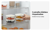 4-Compartment Food Container Microwave Safe Refrigerator Organizer Airtight closure