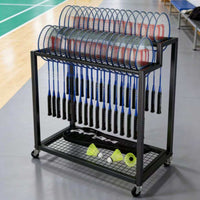 Sports Racket Storage and Display Rack Mobile Badmintons Racket Rack Space-Saving Organizer for Schools