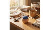 Small Wooden Base Sewing Needle Holder Cushion Stable Wood Base Pincushion Decorative Dome-Shaped Sewing Needle Holder Cushion Safe Storage