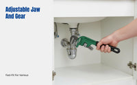 Offset Head Wrench, Heavy-Duty, Commercial Grade, Multi-Functional, Adjustable, Plumbing Tool
