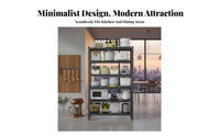 Mobile Storage Shelf Large Capacity Metal Kitchen Utility Cart Space-Saving Design Floor Standing Organizer Rack for Pantry, Washroom, Garage