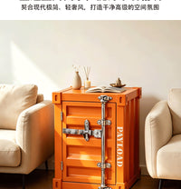 Industrial Style Metal Storage Cabinet with Two Shelves