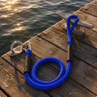 Shock Absorbing Bungee Dock Line Safeguarding Sleeves Boat Bungee Rope Braided Elastic Rope Looped End for Mooring