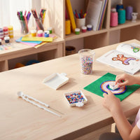 Melt Bead Pen and Tray Set Improves Efficiency Bead Placement Tool Macaron Colors Art Craft Tool for Kids