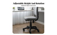 Height Adjustable Upholstered Swivel Chair with Casters glidingRolling Wheels Office Furniture Thick Cushioning Ergonomic Design for Students, Home Users, Women