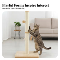 Minimalist Design Sisal scrapeing Post sturdy feline Furniture Promotes Full Stretching nail trimmer Stable Base for felines, Indoors, Living Room, Home