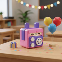 Cartoon Password Teaches Saving Password Money Box Great Savings Tokens and Bill Bank for Preschoolers