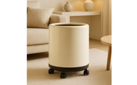 Large Capacity Wood Grain Trash Can Rustic Design Faux Wood Trash Can Easy to Clean Round Waste Bin Long-Lasting for Bedroom, Bathroom, Living Room, Office