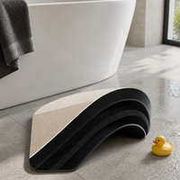 Cartoon Diatomaceous Earth Bath Mat - Non-Slip, Super Absorbent, Quick Dry Floor Mat for Bathroom & Toilet