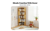 Space-Saving Design L-Shaped Corner Shelving Large Capacity L-Shaped Corner Bookshelf Versatile Use Storage Rack Stable and Long-Lasting for Book Lovers, Apartment Dwellers, Telecommuting Workers, Study, Living Room, Bedroom