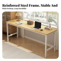 2 Person Desk Spacious Desktop Double Workstation Sturdy and Stable Double Workstation Desk for Roommates, Remote Workers