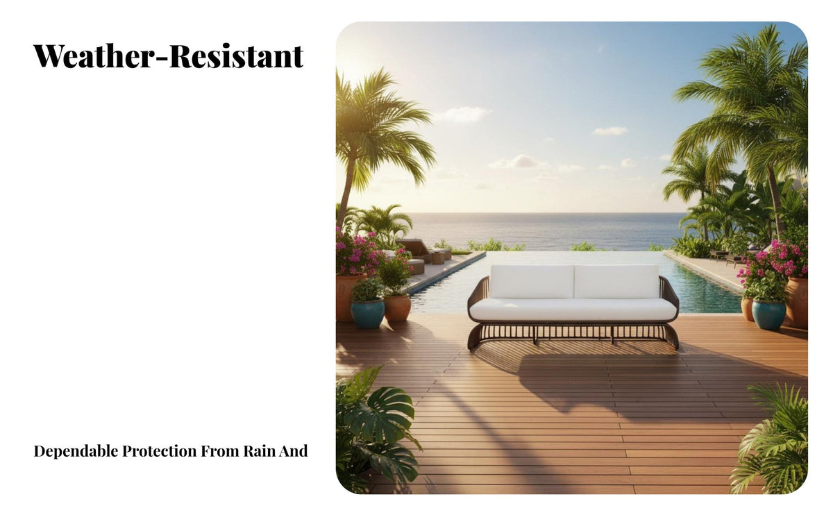 Weather Resistant 4-Piece Woven Sofa Set Luxurious upholstered pads Outdoor Furniture Modern & design Patio Seating Removable upholstered pad cases for Hotel Owners, Party Hosts, Garden, Backyard, Terrace, waterside