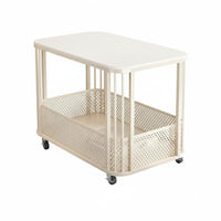 Light Luxury design C-Shaped Rolling End Table Movable with casters C-Shaped Rolling Table Space-Saving Household Furniture Multi-Functional for Apartment Dwellers, Homeowners, Students, Living Room, Small Spaces, Bedroom, Home Office