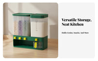 Moisture-Proof Multi-Compartment Grain Dispenser Sealed Compartments Divided Dry Food Storage Container Removable Dividers