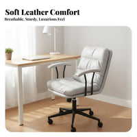 Height Adjustable Armless rotating Chair Minimalist Design Office Furniture with Casters Computer Seating Curved spine supportrest for Students, Home Workers, Adults, Study Room, Small Spaces, Bedroom