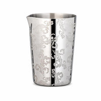drink Mixing Cup with Spout Engraved Stainless Steel Mixing Cup Reflective Vessel for Bars