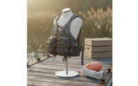 Multiple Pockets Mesh Fishing Vest Front Zipper Sleeveless Fishing Vest Wide Shoulder Straps Outdoor Wear Open Back