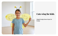 Stripe-Wing Costume Attached Antennae Bumblebee Costume Appendages Playful Design Animal Outfit for Girls, Young Children, Dress-up Play, School Plays