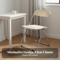 Foldable Design Transparent Folding Chair Space-Saving Acrylic Folding Chair Easy to Clean Modern Armless Event Seat No Assembly Required for Makeup Enthusiasts, Apartment Dwellers, Small Areas, Bedroom, Living Room, Balcony