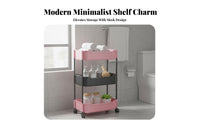 Multi-Tier Storage Rack Versatile Slim Rolling Cart Slim Organizer Trolley 360° Rotating Wheels Mobile Storage Shelf for Office