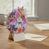 Includes Envelope 3D Standing Card Hand Assembled 3D Floral Greeting Card Intricate Details Spring-up Flower Floral Arrangement Long-Lasting Substitute for Wife, Girlfriend, Women, Birthday, Mother's Day, Anniversary, Gratitude