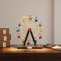 Retro Iron Amusement Wheel Tabletop Display Desktop Amusement Wheel Ornament Handmade Metal Sculpture for Living Room, Store Counter