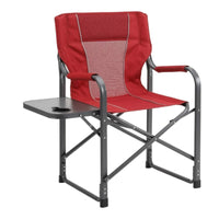 Heavy Duty director’s Chair with Side Table Breathable Folding Chair with Side Table High Back Portable for Campers, Anglers, Backyard, Fishing