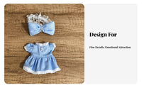2 Pieces BJD Doll Dress Set Large rosette Design Doll Clothing Set Lace Trim BJD Princess Dress
