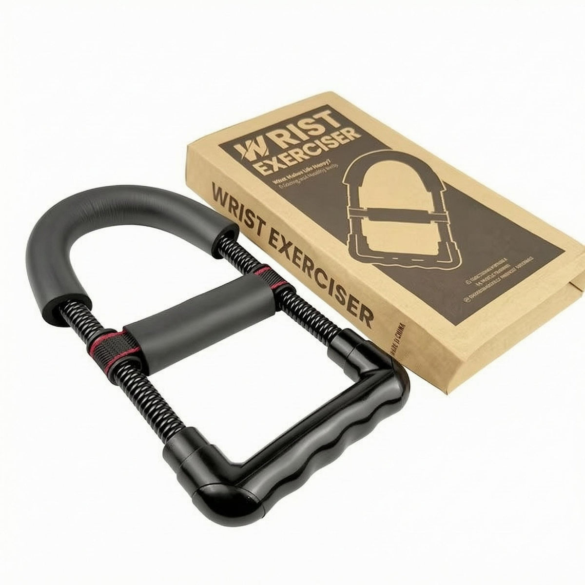 U-Shaped Wrist Exerciser Textured Hand Grip Strengthener Carbon Steel Grip Strength Exerciser Black
