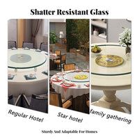 Glass Rotating Tray Seamless Rotation Glass Dining Table Turntable Round Serving Rotator for Families, Hosts