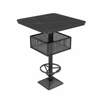 Urban Loft design Round Bar Table and Stools With Footrest Pub Seating scuffResistant Counter Stool sturdyDuty Construction for Restaurant Owners, Cafe Proprietors, Interior Designers, Home Kitchen, Dining Room, Small Spaces, Patio
