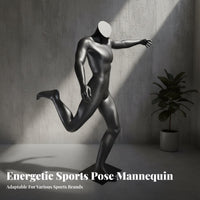 Soccer Player Mannequin Sturdy Fiberglass Construction Male Sports Mannequin Realistic Muscle Texture Kicking Pose Display Figure for Clothing Stores
