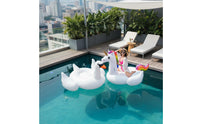 Material Inflatable Swan Raft Heavy Duty Giant Swan Pool Raft Holds Multiple Riders for Adults