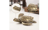Brass Turtle Figurine Collectible Turtle Figurine Low-Profile Feng Shui Ornament for Collectors, Desk