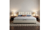 Modern Leather Bed Light Luxury Style Upholstered Foundation Bed Italian Design Bedroom Furniture for Couples, Apartment