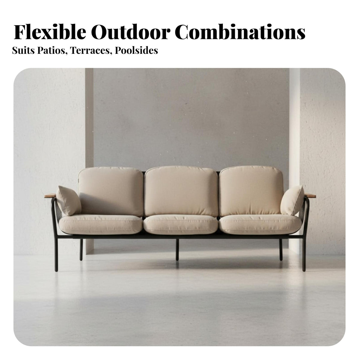 Sofa and Armchair Set with Table Waterproof 4-Piece Lounge Group Outdoor Furniture for Homeowners, Families, Balcony, Courtyard, Backyard