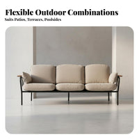 Sofa and Armchair Set with Table Waterproof 4-Piece Lounge Group Outdoor Furniture for Homeowners, Families, Balcony, Courtyard, Backyard