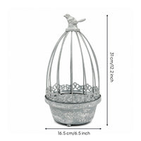 Vintage-Style Birdcage Planter Distressed Birdcage Plant Holder Metal Planter with Bird Ornament Iron for Decorators