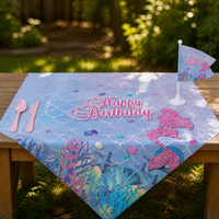 Pink Mermaid Scale Disposable Tableware Party Set for Kids