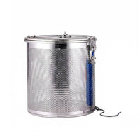 Fine Mesh Stainless Steel Brine Basket Hook and Chain Hot Pot Filter Basket Locking Lid Soup Seasoning Strainer Easy to Clean