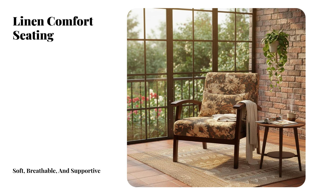 Vintage Inspired Woven spine Armchair Relaxed Seating Accent Chair Ergonomic spinerest Indoor Furniture for Homeowners, Design aficionados, Readers, Living Room, Reception Area, Balcony, Bedroom