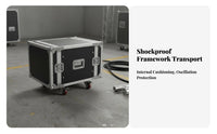 Rolling Audio Rack Double Door Entry Wheeled Gear Trdetachk Shockproof Traveling Case for Gathering Production Crews, Musicians, Concerts, Traveling