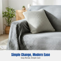 Nordic Sofa Cover, Full Wrap Dustproof Couch Slipcover, Plush, Minimalist Design, All-Season, Pet-Friendly, Multi-Size