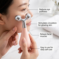360° Rotating Stainless Steel Ice Roller for Face and Eyes, Cooling Metal Massage, Balls Puffiness Reduction for Women