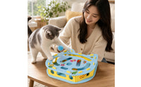 Cat Maze Toy with Balls Enrichment Cat Puzzle Maze Toy Hunting Hide and Seek for Cats, Living Room, Home