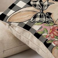 Easter Cushion Covers 45x45 cm Bunny Eggs Decoration Sofa Pillowcase Covers for Spring Summer Happy Easter Decoration Holiday Party Picnic Outdoor Garden