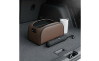 Trunk Organizer Box Multi-Layer Material Car Storage Box Side Mesh Pockets Leather Vehicle Storage Bin for trip