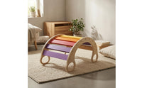 Wooden Climber Rockers Rounded Finish Slatted Rocking Curvedin-1 Arched Climbing Bridge for Playroom